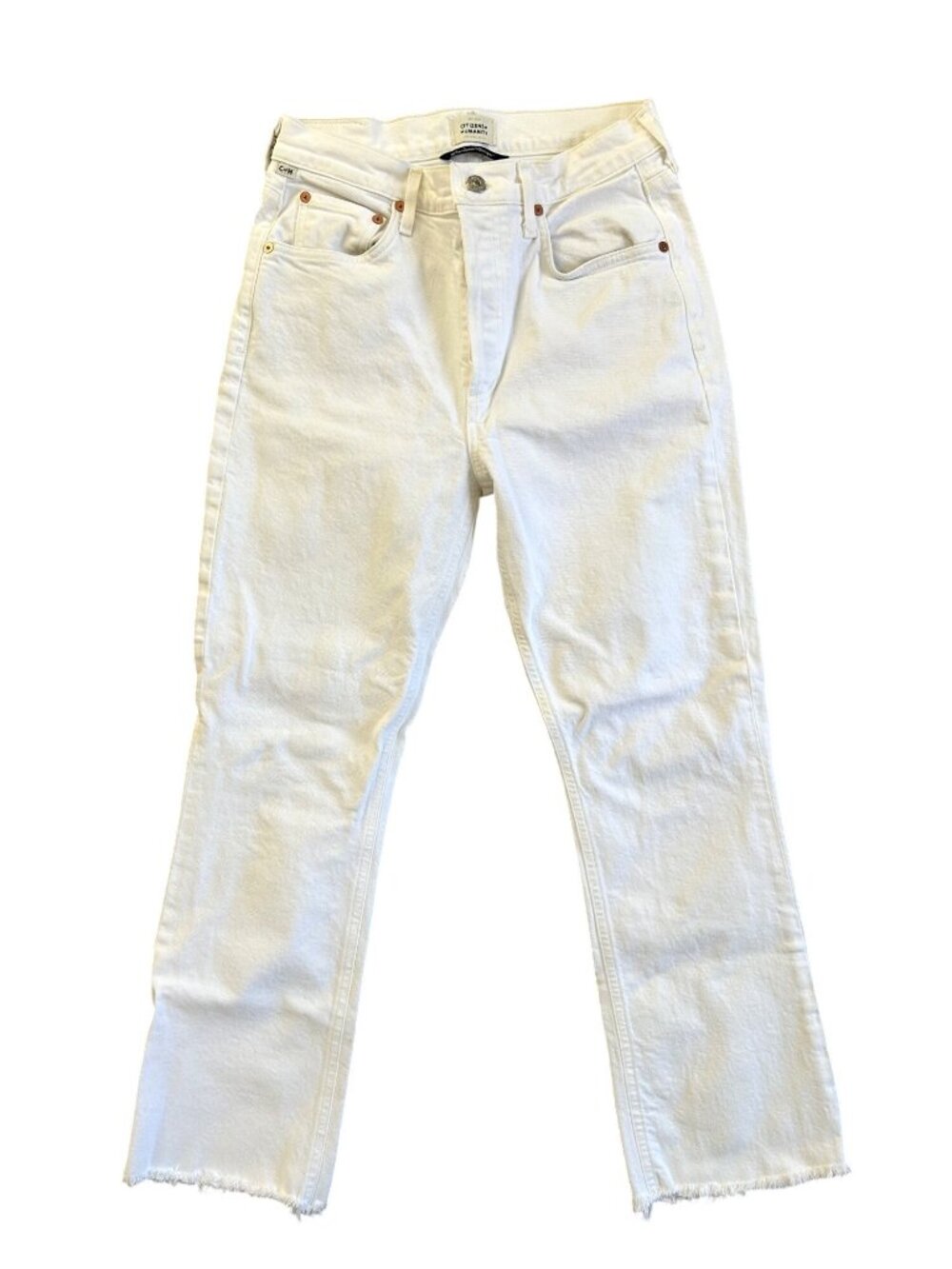Citizens Of Humanity Women's Sz 27 Premium Vintage White Straight-Leg Jeans